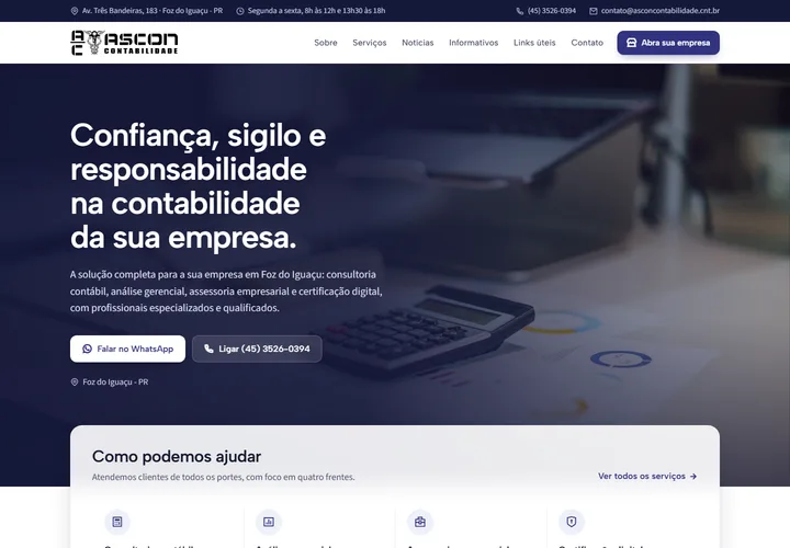 Página inicial de Ascon Contabilidade