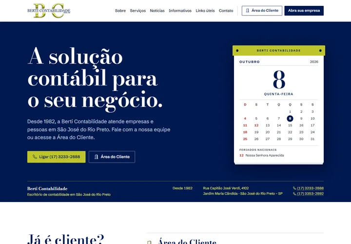 Página inicial de Berti Contabilidade