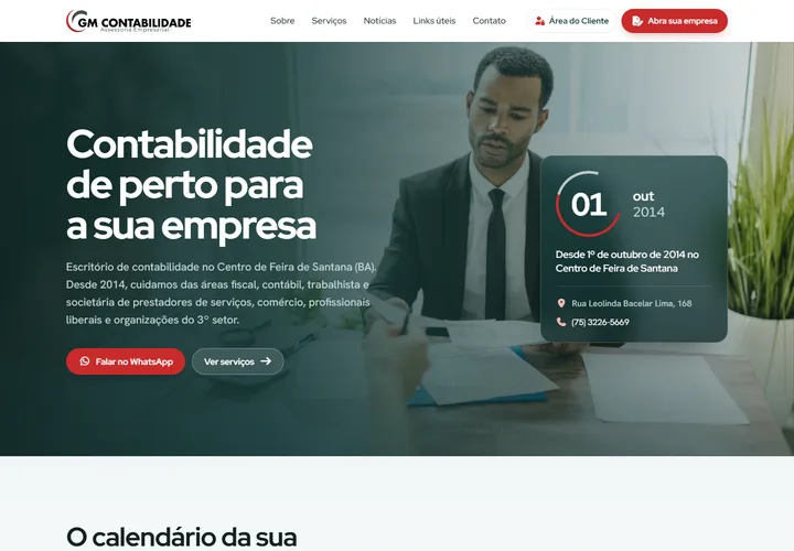 Página inicial de CGM Contabilidade