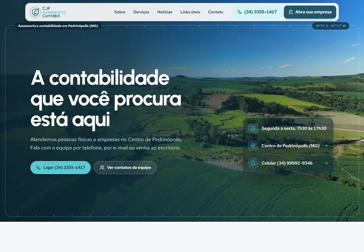 Página inicial de CJF Assessoria Contábil