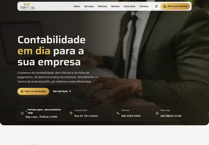 Página inicial de Pontual Contabilidade