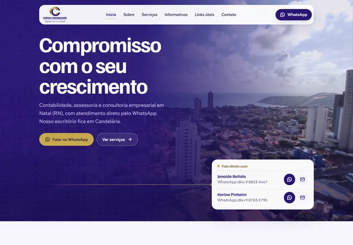 Página inicial de Contae Contabilidade