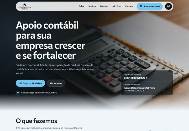 Página inicial de Dallagrana Contabilidade