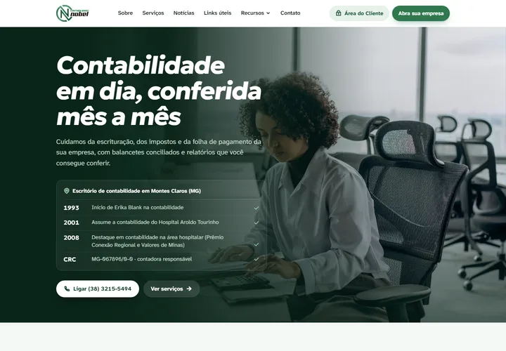 Página inicial de Nobel Contabilidade