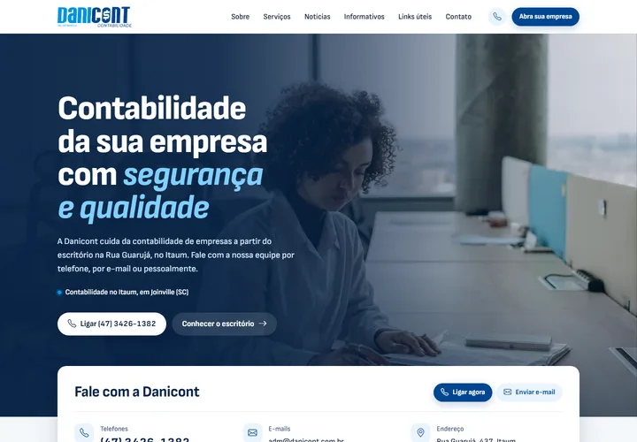 Página inicial de Danicont
