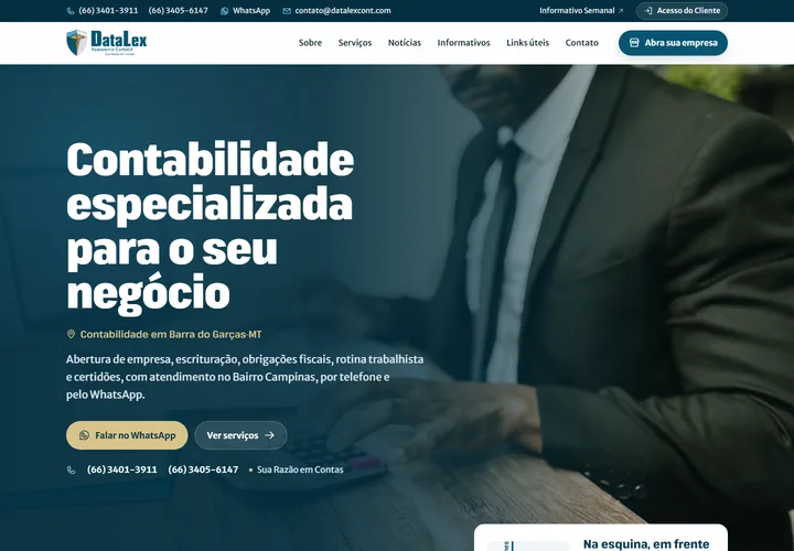 Página inicial de Datalex Contabilidade