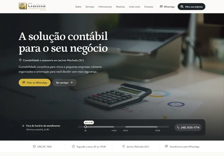 Página inicial de Gama Contabilidade