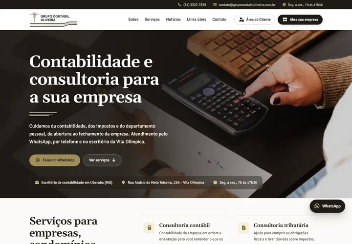 Página inicial de Grupo Contábil Oliveira