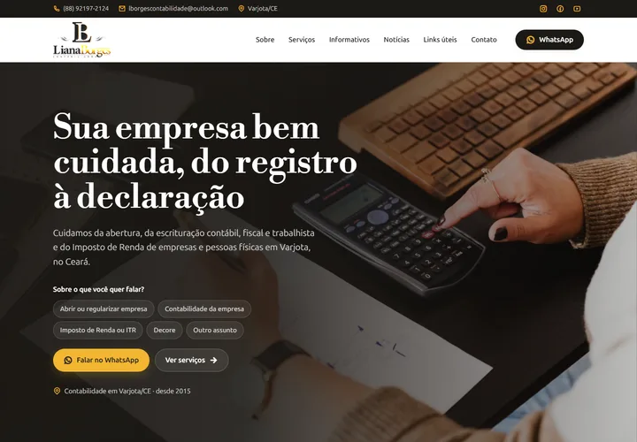 Página inicial de Liana Borges Contabilidade