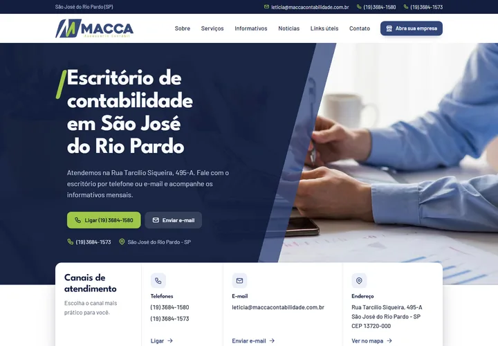 Página inicial de Macca Contabilidade