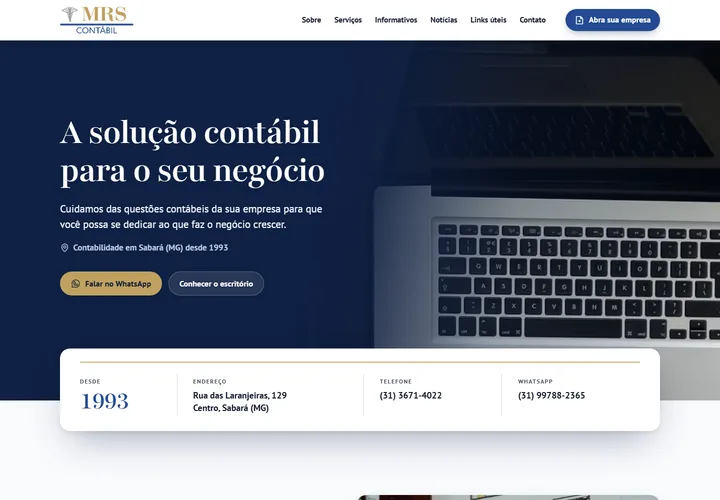 Página inicial de Mapia Contábil