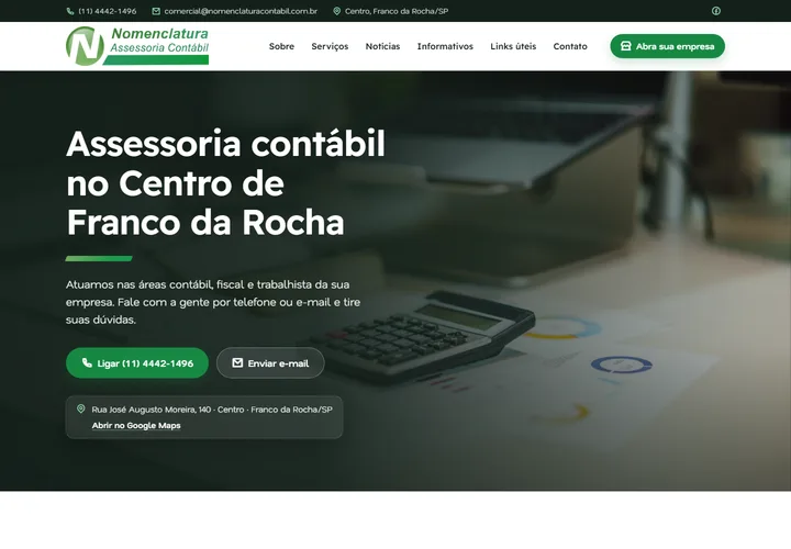 Página inicial de Nomenclatura Contábil