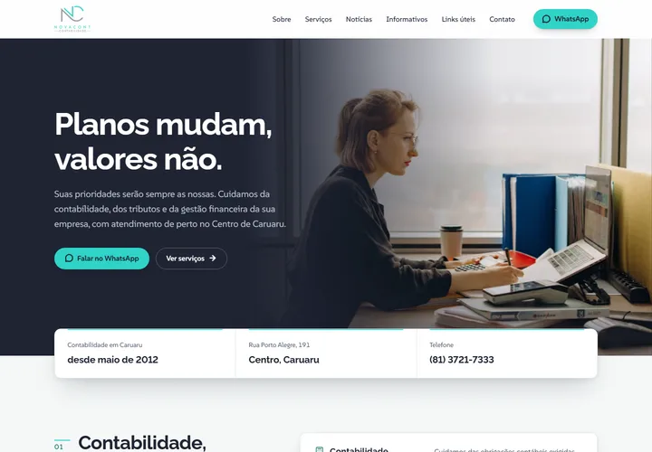 Página inicial de Novacont Contabilidade
