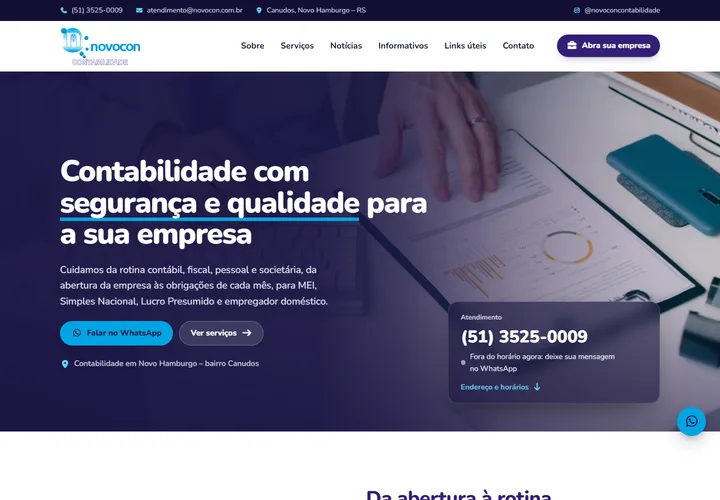 Página inicial de Novocon
