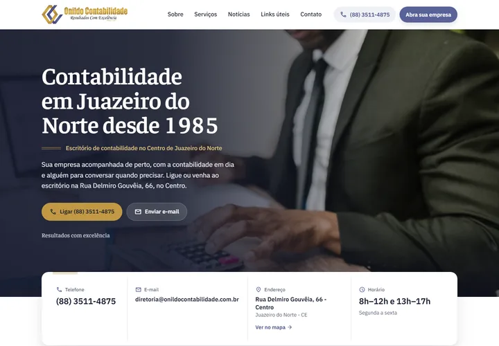 Página inicial de Onildo Contabilidade