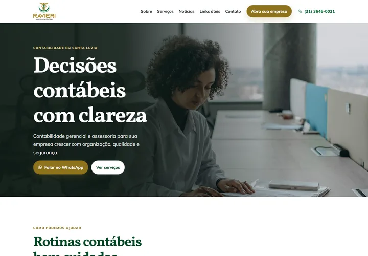 Página inicial de Ravieri Contábil