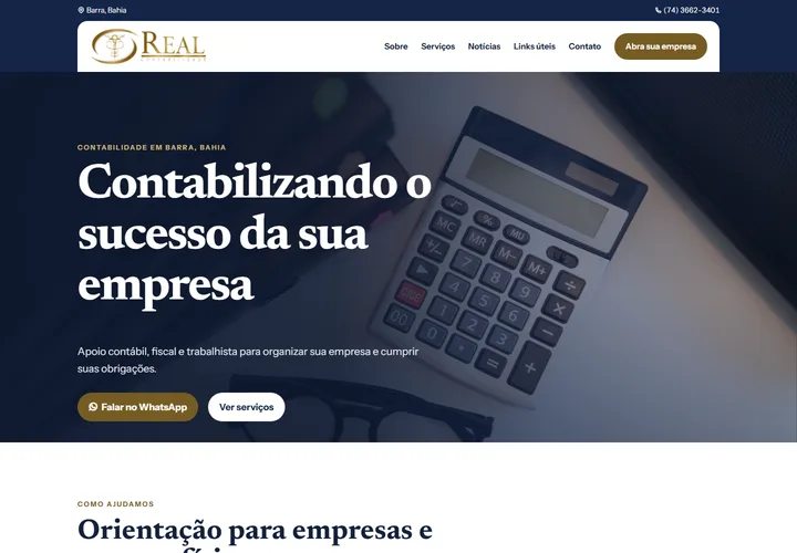 Página inicial de Real Contabilidade Barra