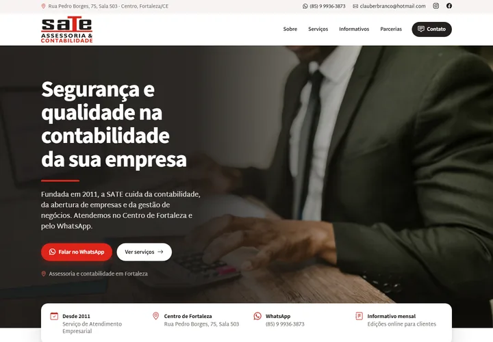 Página inicial de Sate Contabilidade