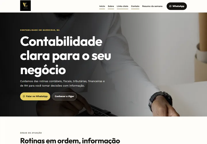 Página inicial de Vigor Contabilidade